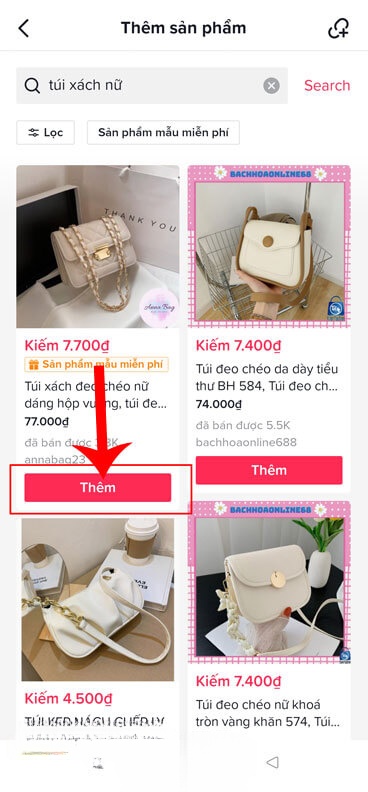 Ấn vào nút Thêm