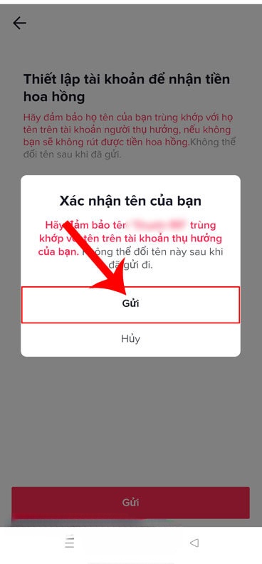 Tiếp tục ấn vào nút Gửi