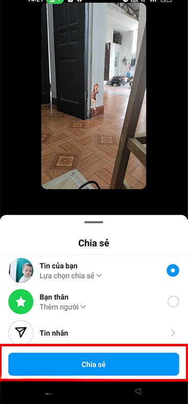 Chạm vào nút Chia sẻ