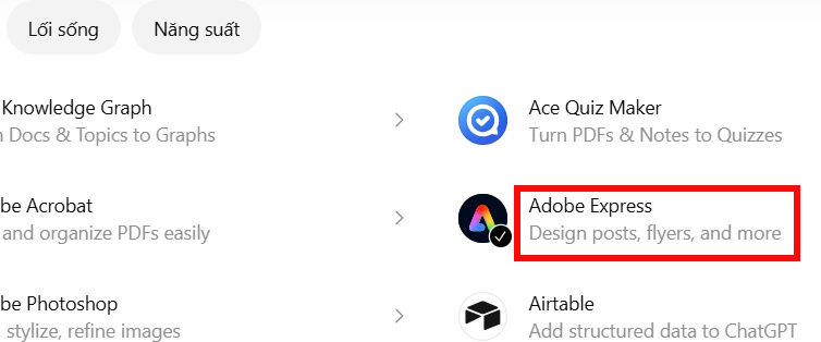  Hướng dẫn thiết kế Adobe Express trong ChatGPT 
