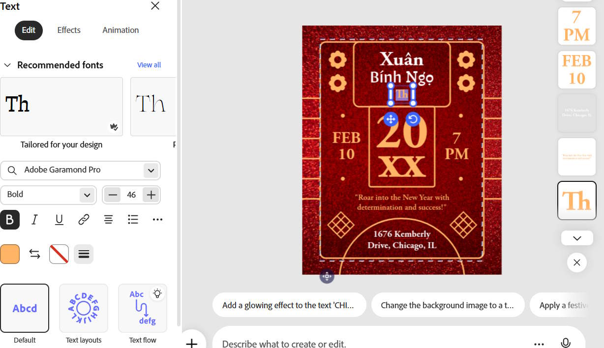 Mở Adobe Express