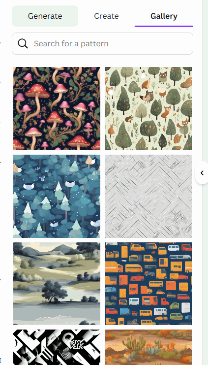 Thư viện họa tiết trên PatternedAI trên Canva
