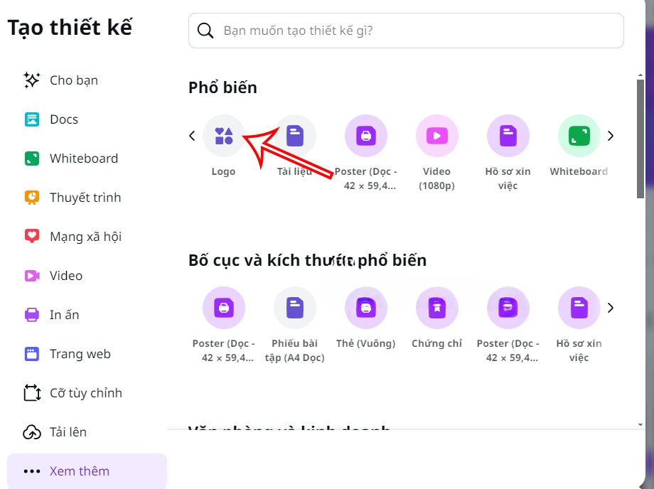Tạo thiết kế logo trên Canva