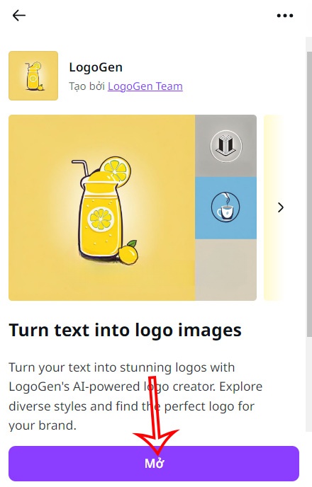 Dùng ứng dụng logogen tạo logo trên Canva