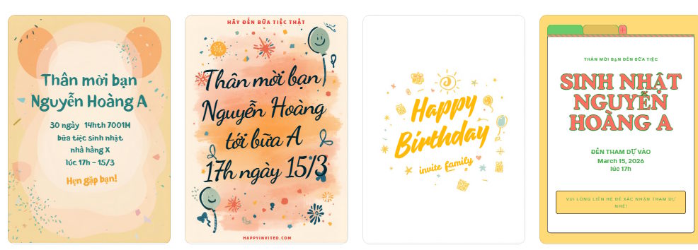 Mẫu thiệp trên Canva AI