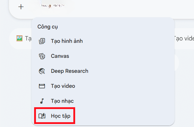 Công cụ Học tập trên Gemini