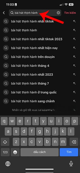 tim kiem bai hat thinh hanh tren TikTok 5*426453