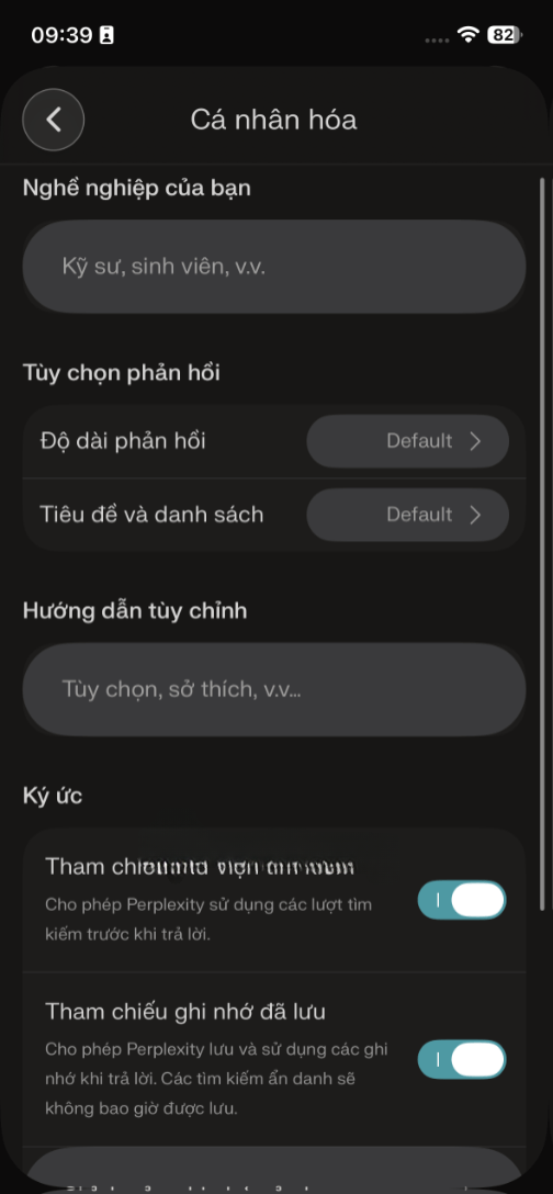 cá nhân hóa perplexity