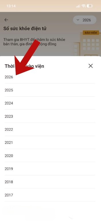 Chọn khoảng thời gian lấy thuốc muốn kiểm tra