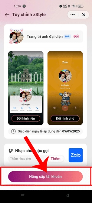 Nâng cấp tài khoản để sử dụng tính năng