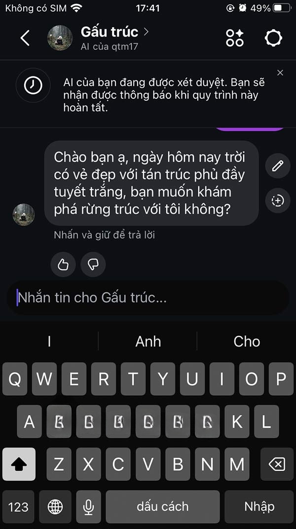 Chat với nhân vật AI