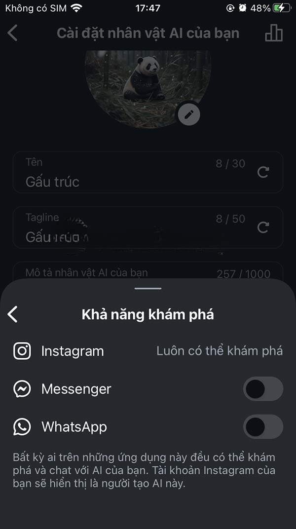 Tìm kiếm nhân vật AI