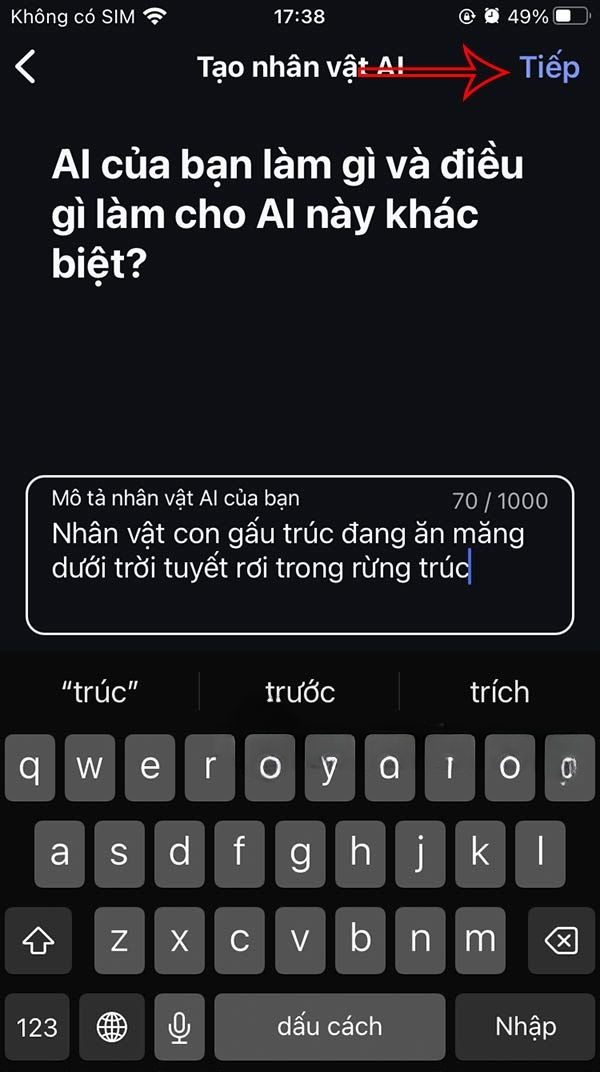 Tạo nhân vật AI