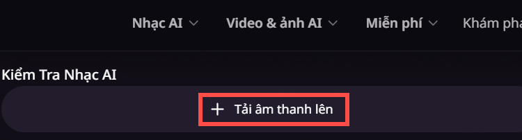 Tải nhạc lên trên AI Music Maker