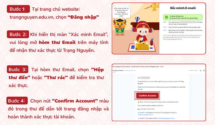  Hướng dẫn xác thực tài khoản Trạng Nguyên 