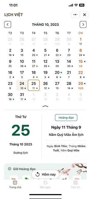 cach xem ngay hoang dao tren Zalo 4*440715