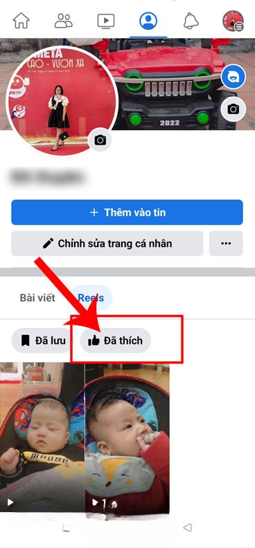 Nhấn vào nút Đã thích