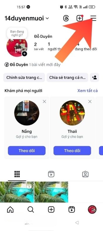 Ấn vào biểu tượng ba dấu gạch ngang