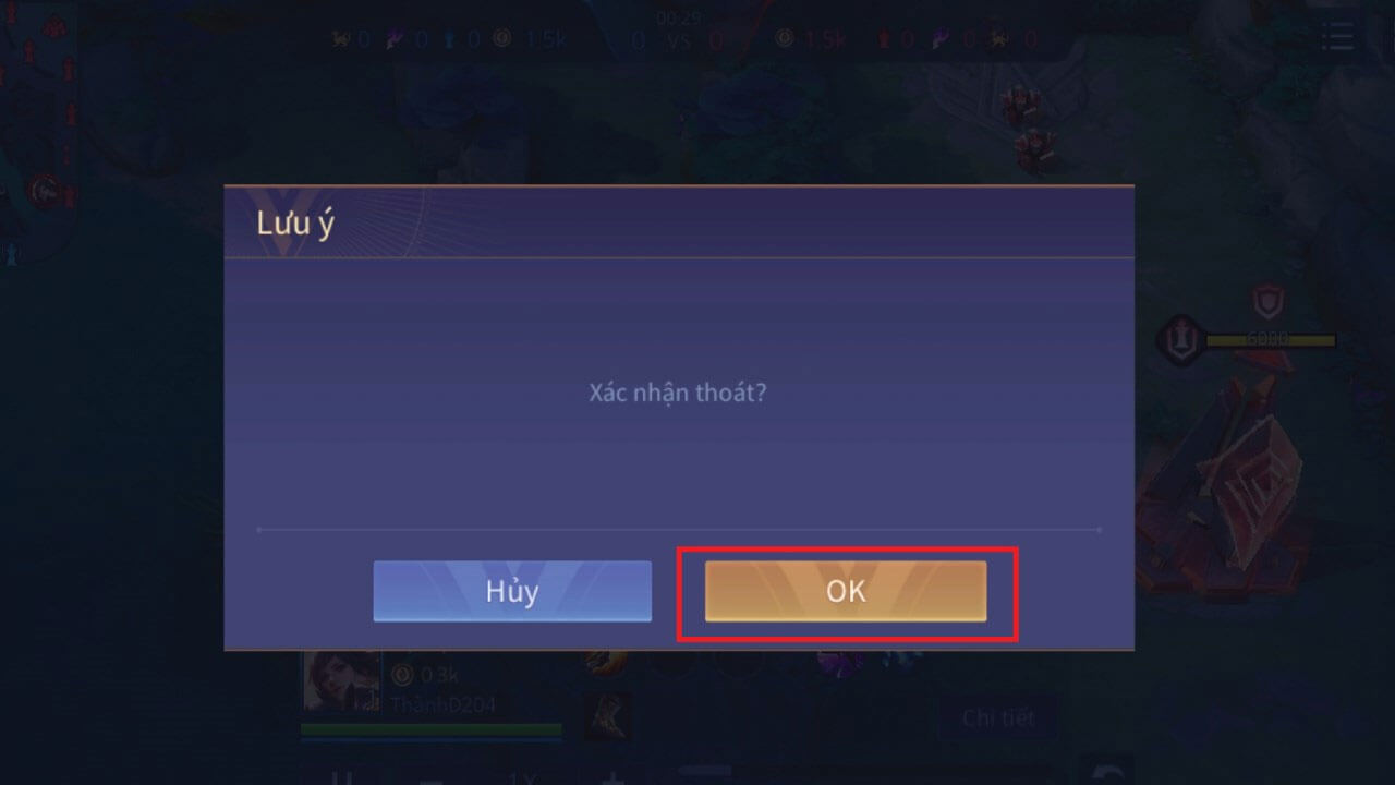 Ấn vào nút OK