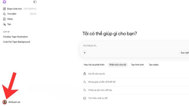 Click chuột vào ảnh Avatar tài khoản