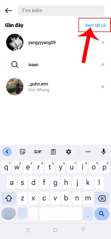 Chạm vào mục Xem tất cả