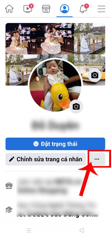 Nhấn vào biểu tượng dấu ba chấm