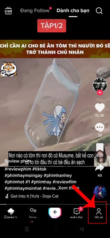 Ấn vào biểu tượng tài khoản