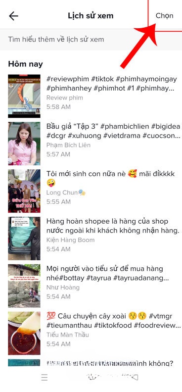 Ấn vào nút Chọn 