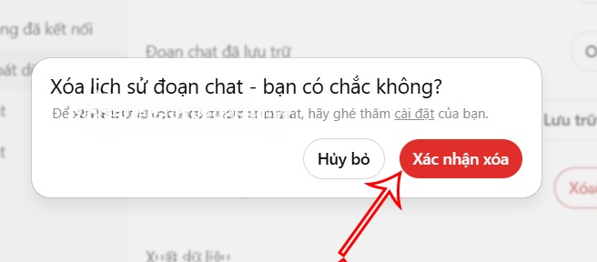 Xóa lịch sử chat ChatGPT
