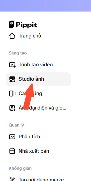 Studio ảnh trên Pippit