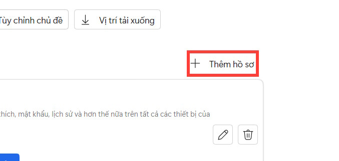 Thêm hồ sơ trên Edge