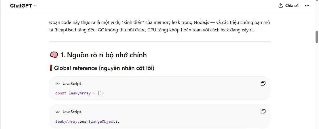 Mẫu prompt giúp phát hiện sự cố rò rỉ bộ nhớ