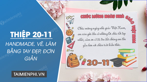 mau thiep 20 11 handmade ve lam bang tay dep don gian