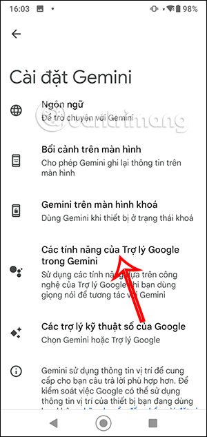 Tính năng của trợ lý Google trong Gemini