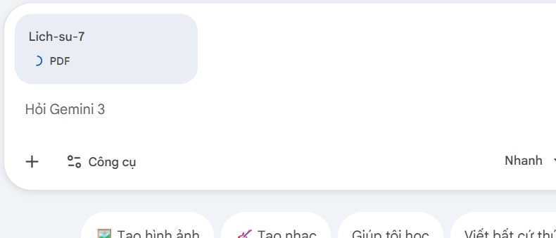 Tải tài liệu tham khảo lên Gemini
