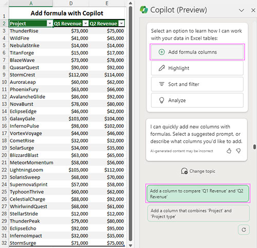 Mẹo sử dụng Microsoft Copilot trong Excel và ví dụ minh họa