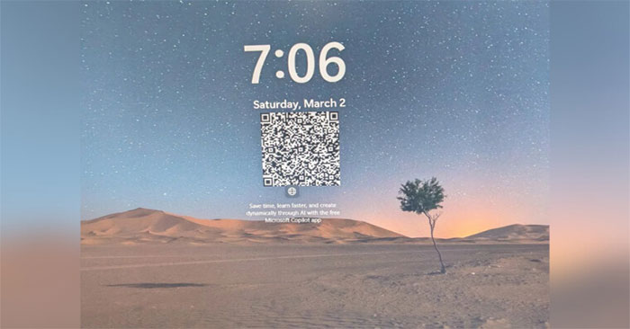  Microsoft ‘spam’ mã QR Copilot trên màn hình khóa Windows 11 để mời gọi người dùng 
