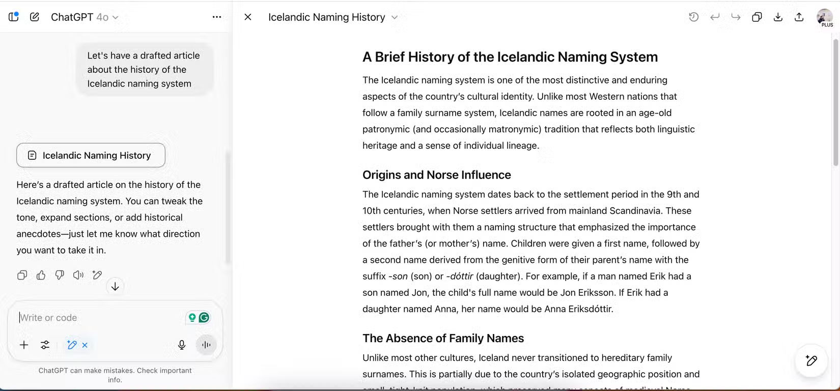 Viết bài viết trong ChatGPT Canvas