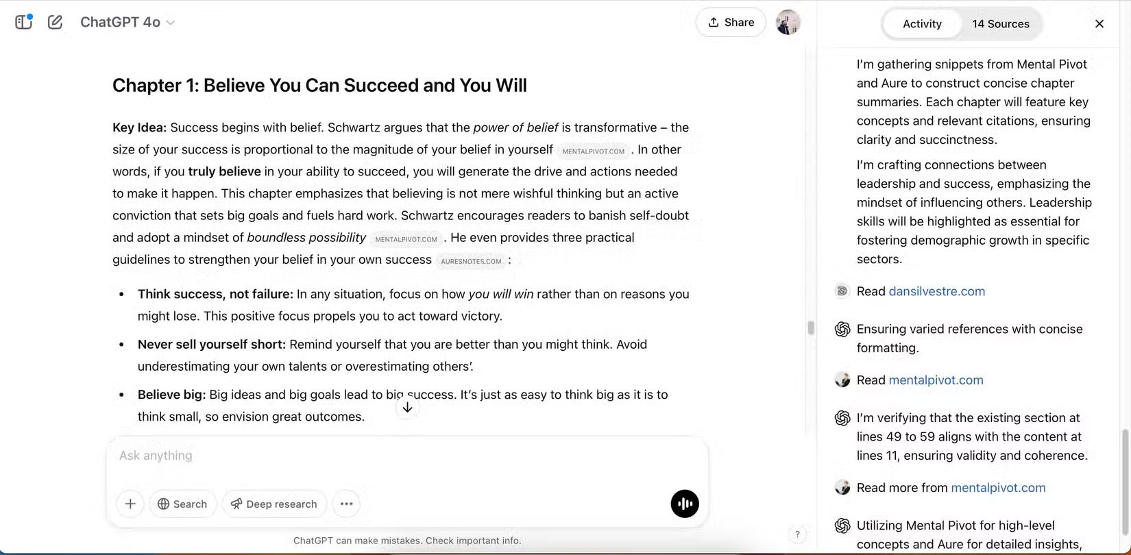 Tóm tắt sách trong ứng dụng web ChatGPT