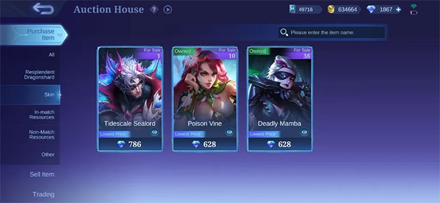 Các hình thức bán trong Auction House