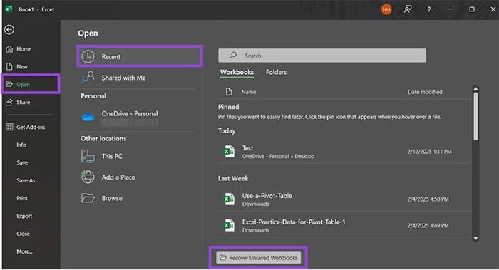  Những cách khôi phục file Excel chưa lưu 