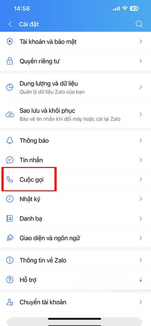 Zalo khong thong bao cuoc goi den 2*416612