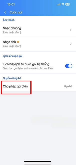Zalo khong thong bao cuoc goi den 4*416608