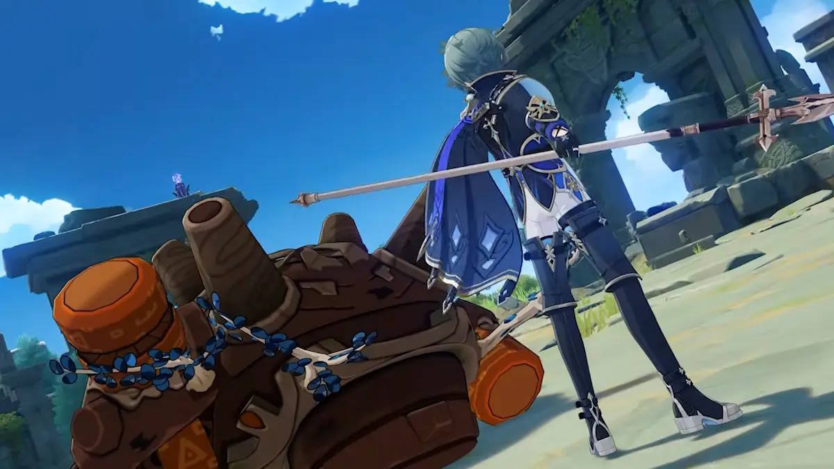 Lohen dùng thương trong Genshin Impact