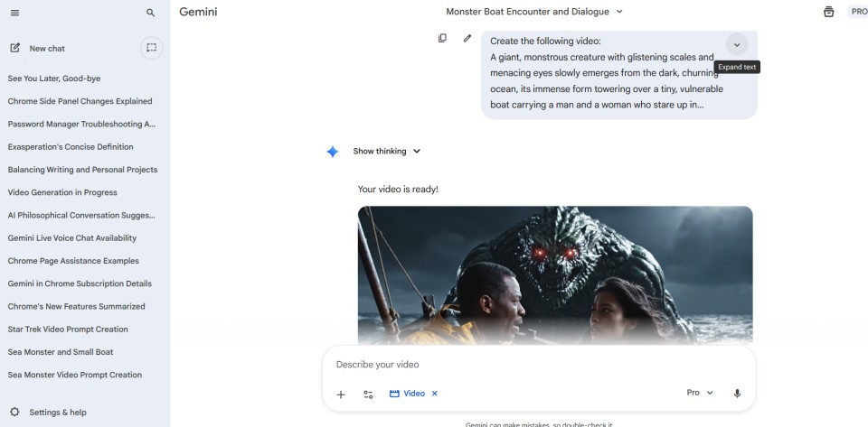 Tạo video bằng Google Gemini Pro