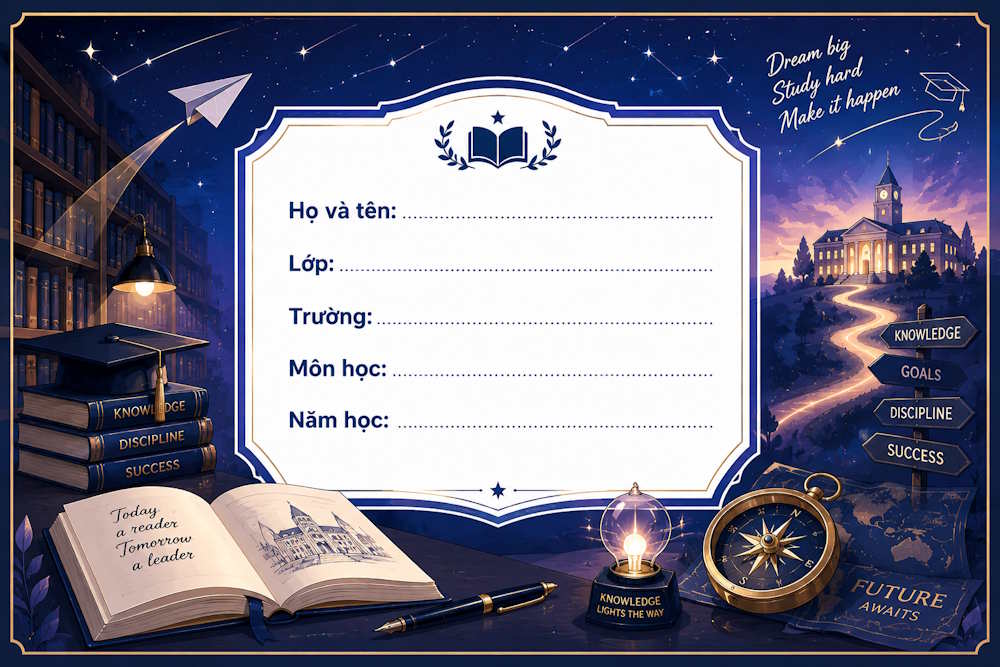 Mẫu nhãn vở THPT
