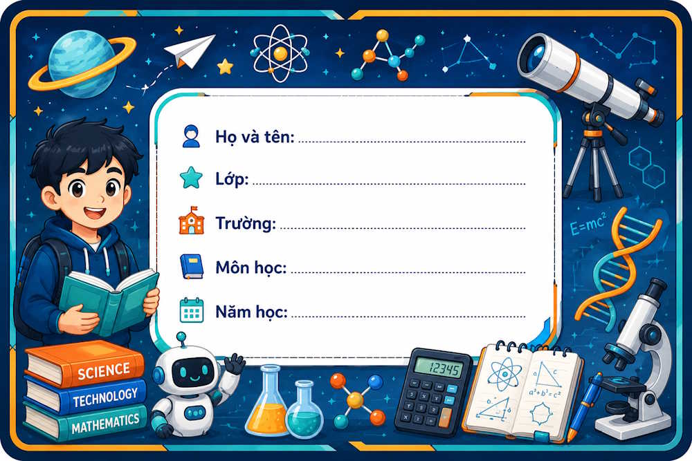 Nhãn vở cho học sinh cấp 2