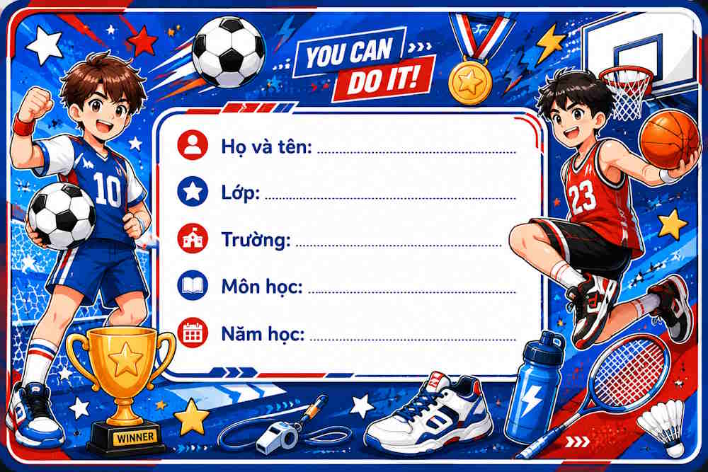 Nhãn vở học sinh cấp 2