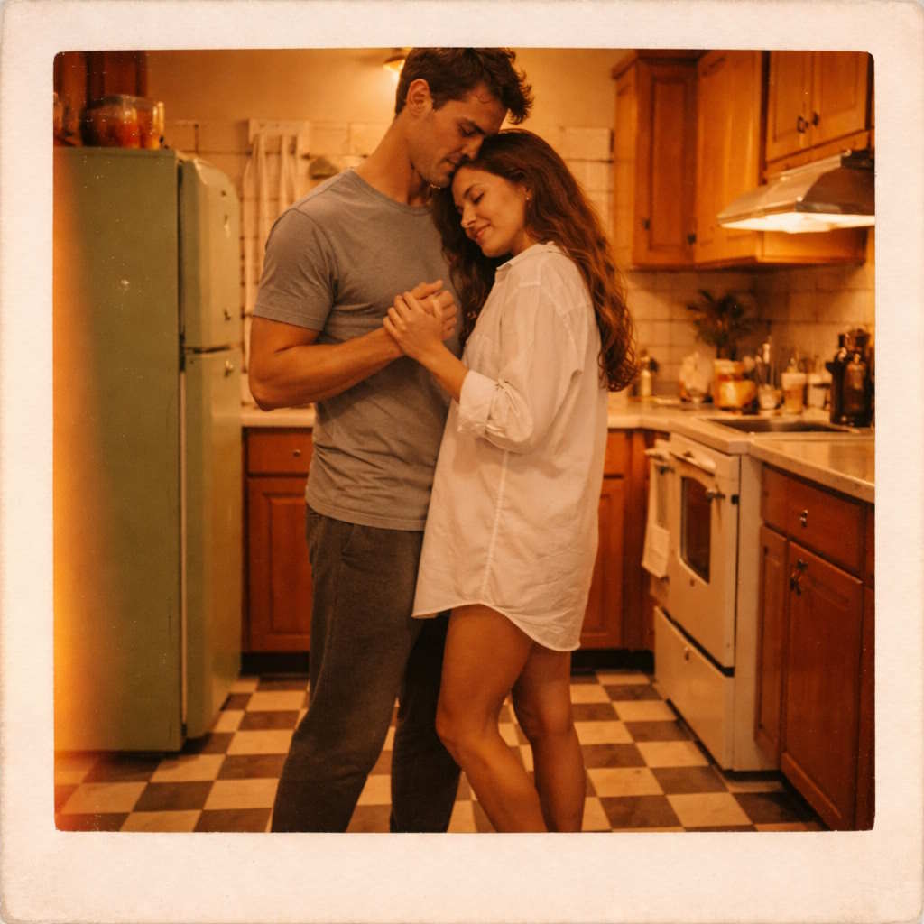 Ảnh cặp đôi khiêu vũ trong bếp