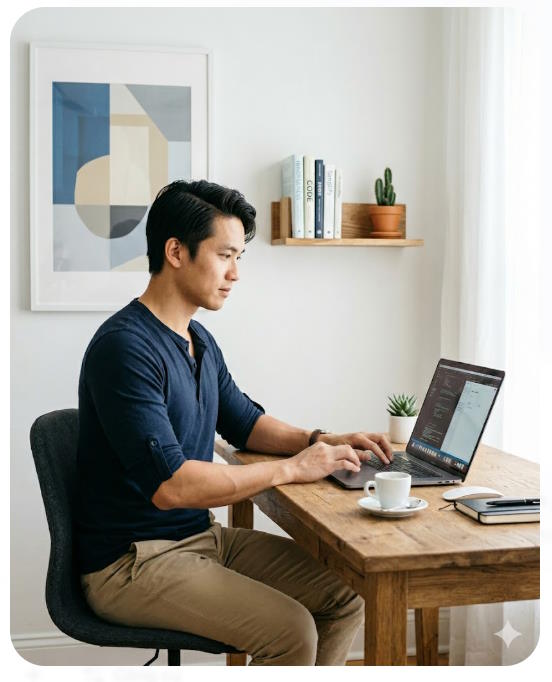 Làm việc trên bàn tại nhà